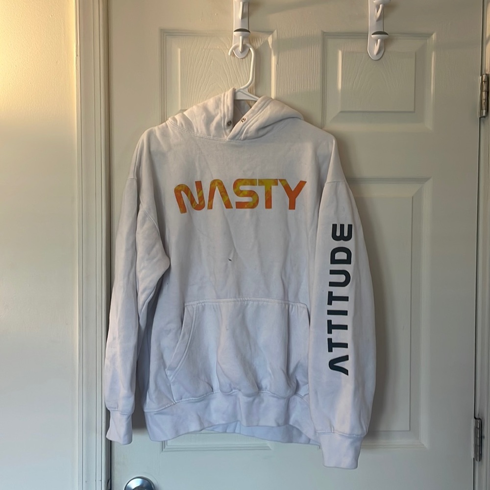 “Nasty Attitude” White XL Sweatshirt